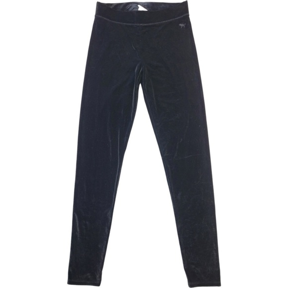 PINK Victoria's Secret Pants - Pink Victoria’s Secret black velvet leggings size M